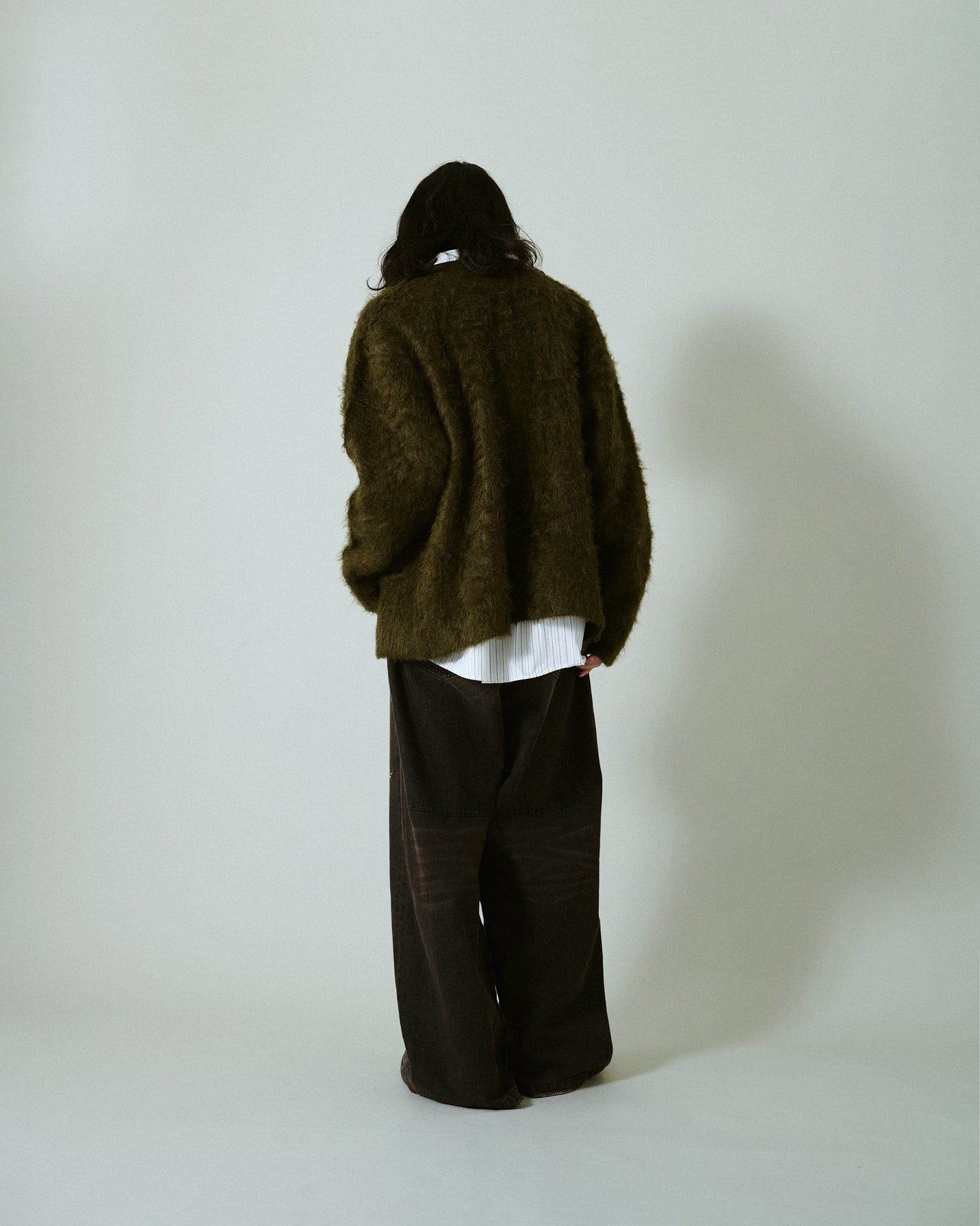 mohair touch super shaggy cardigan