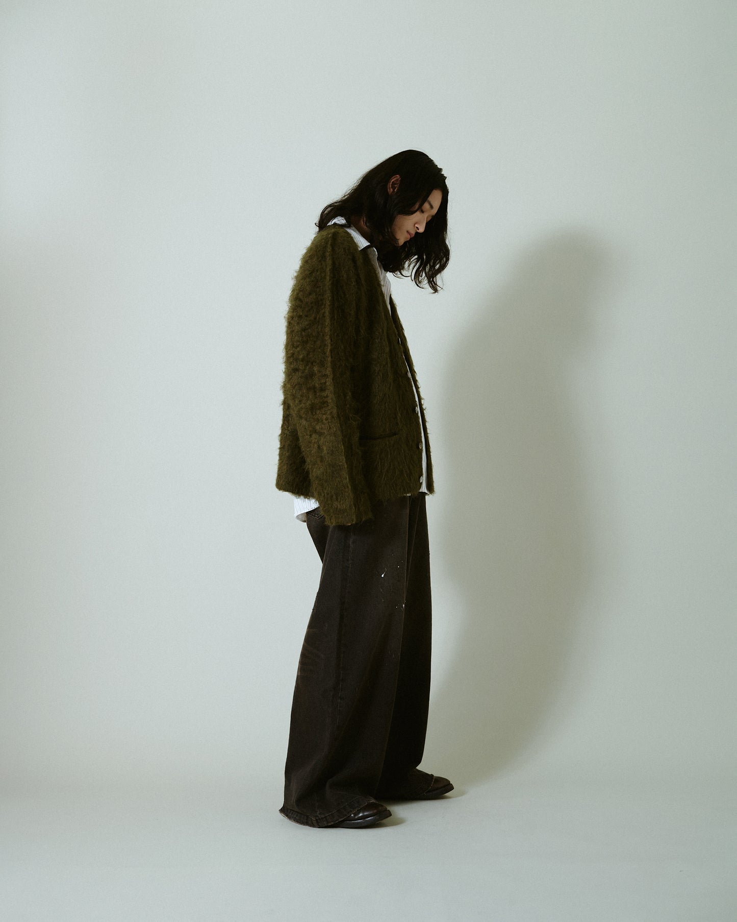 mohair touch super shaggy cardigan