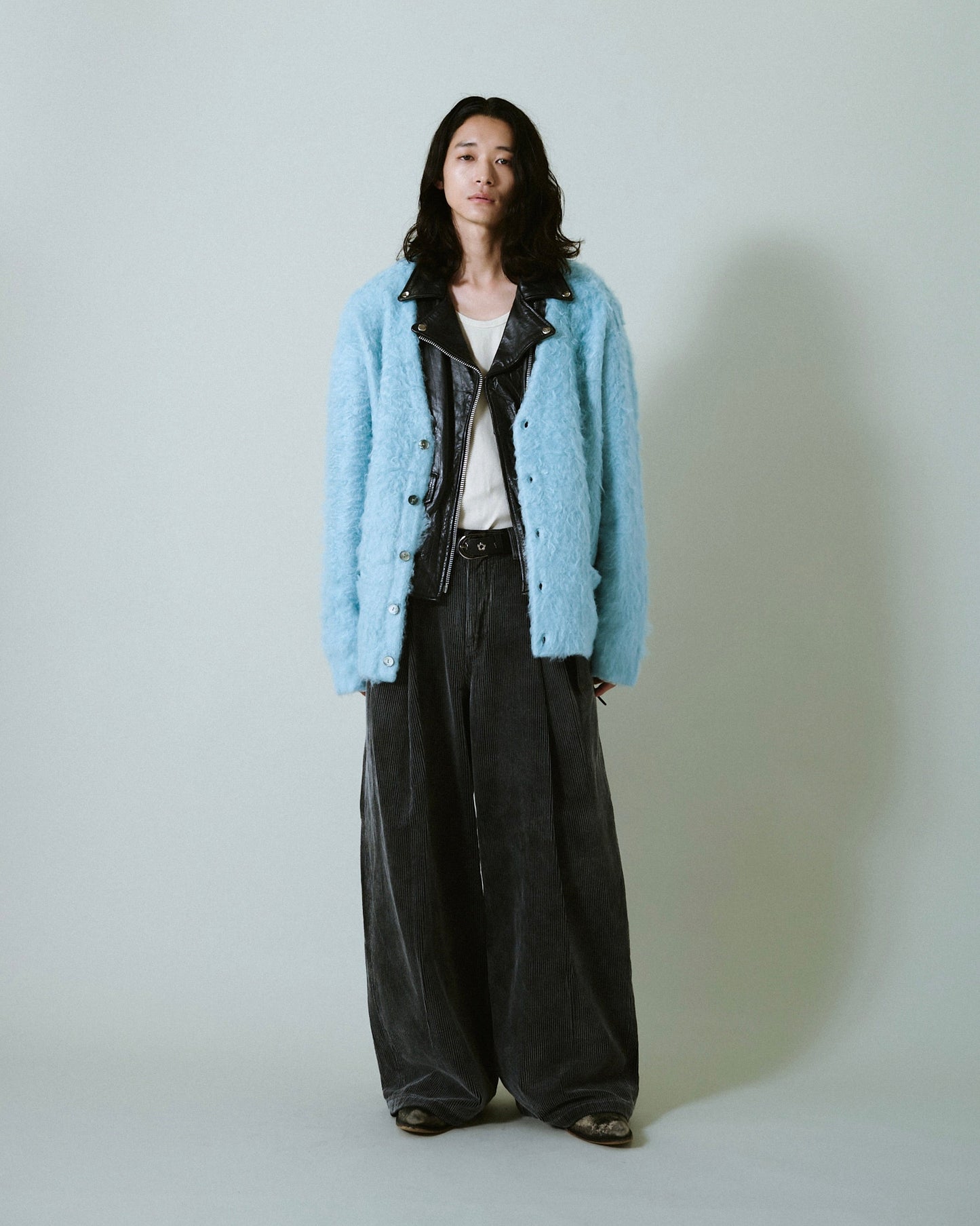 super baggy faded corduroy trousers