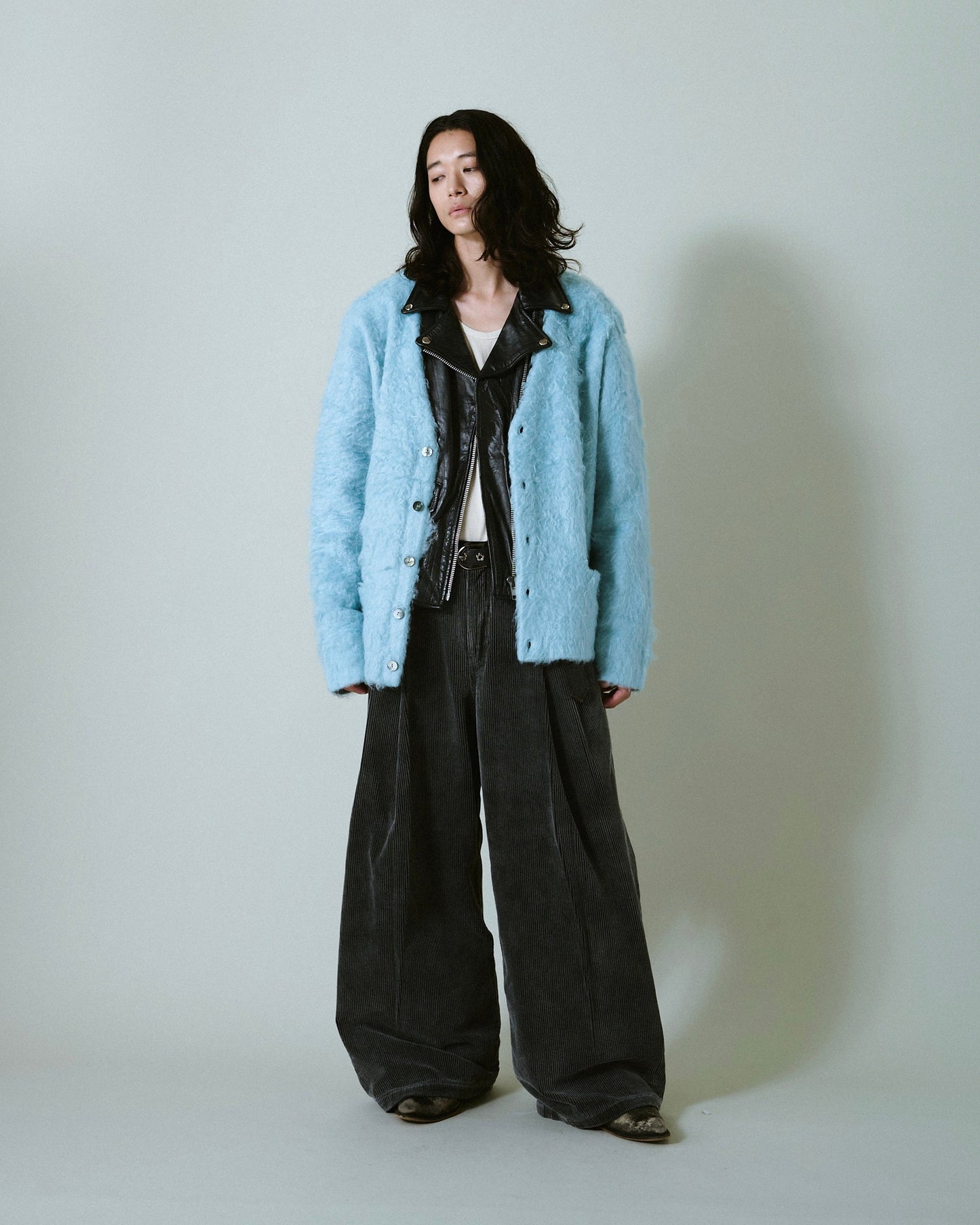 super baggy faded corduroy trousers