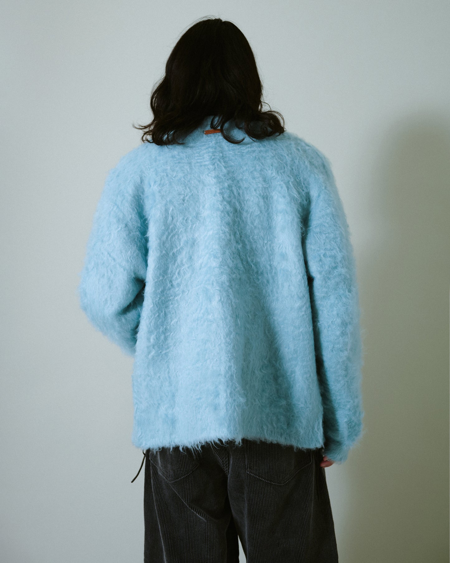 mohair touch super shaggy cardigan