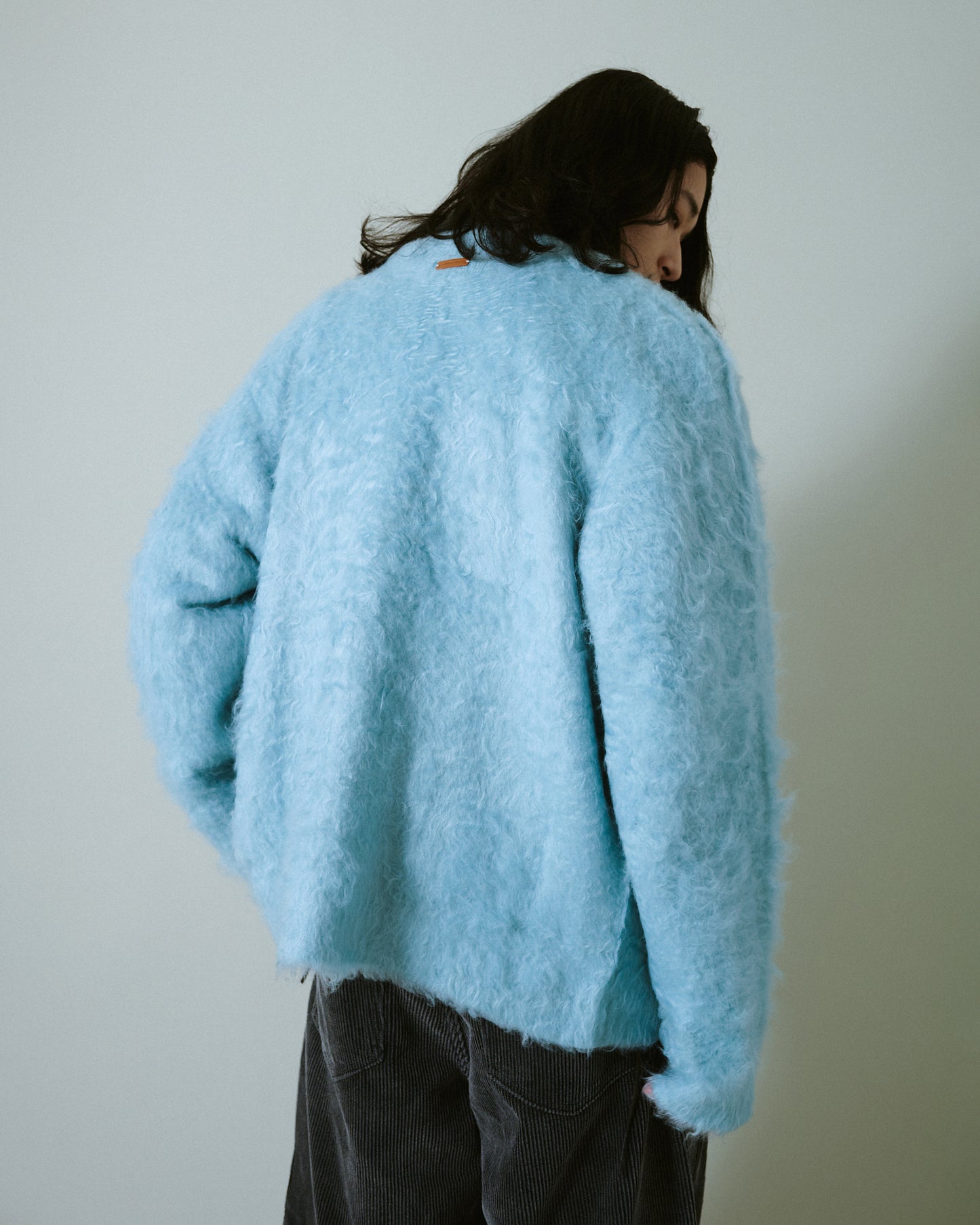 mohair touch super shaggy cardigan