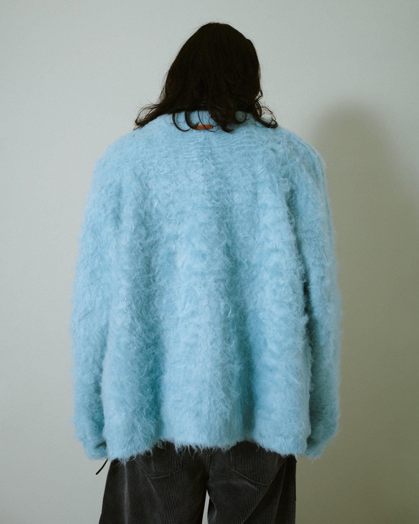mohair touch super shaggy cardigan