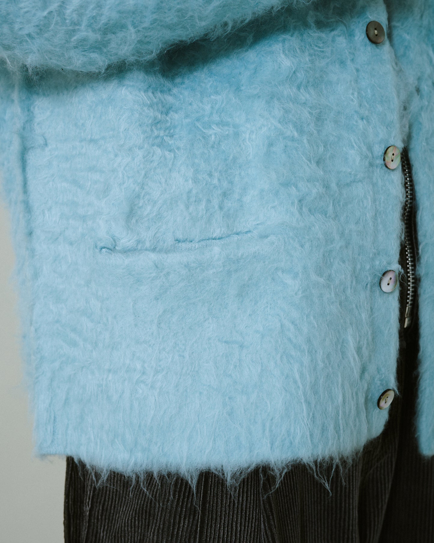 mohair touch super shaggy cardigan