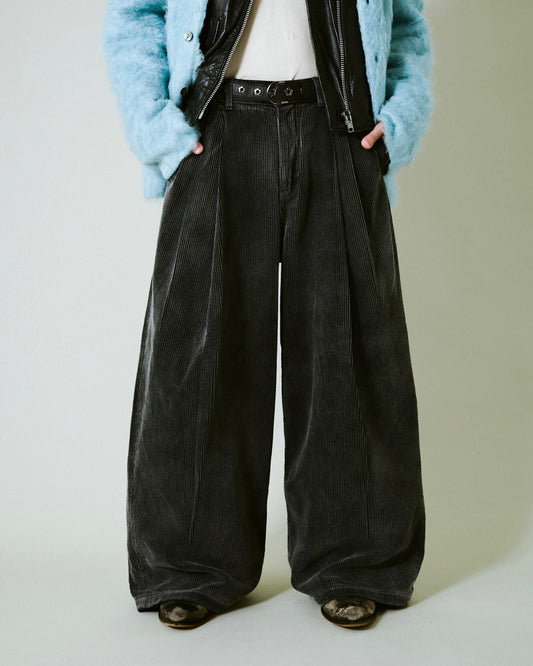 super baggy faded corduroy trousers