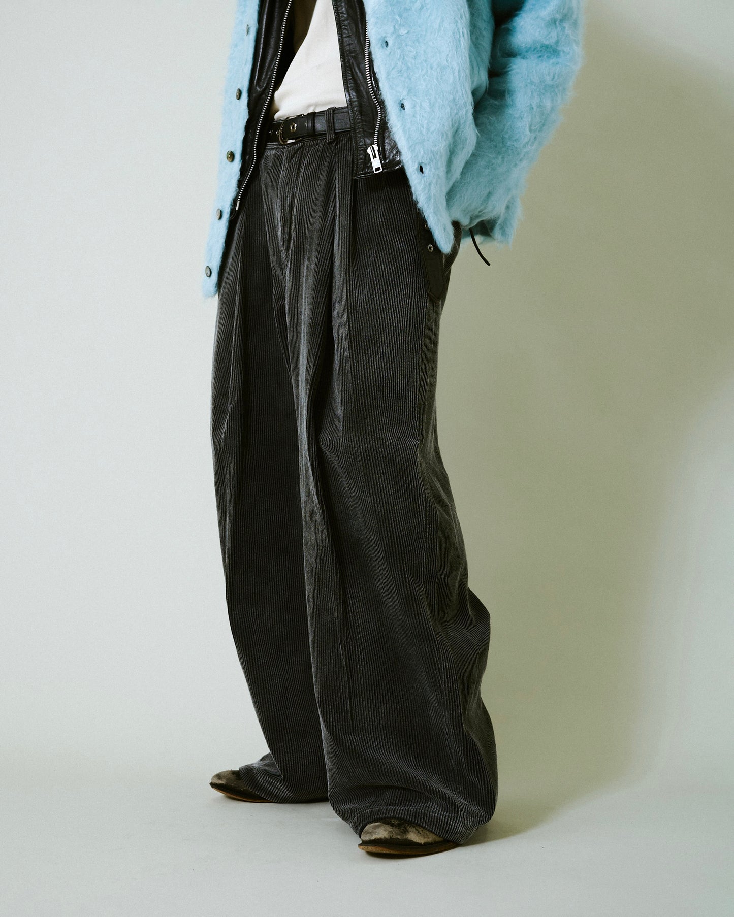 super baggy faded corduroy trousers