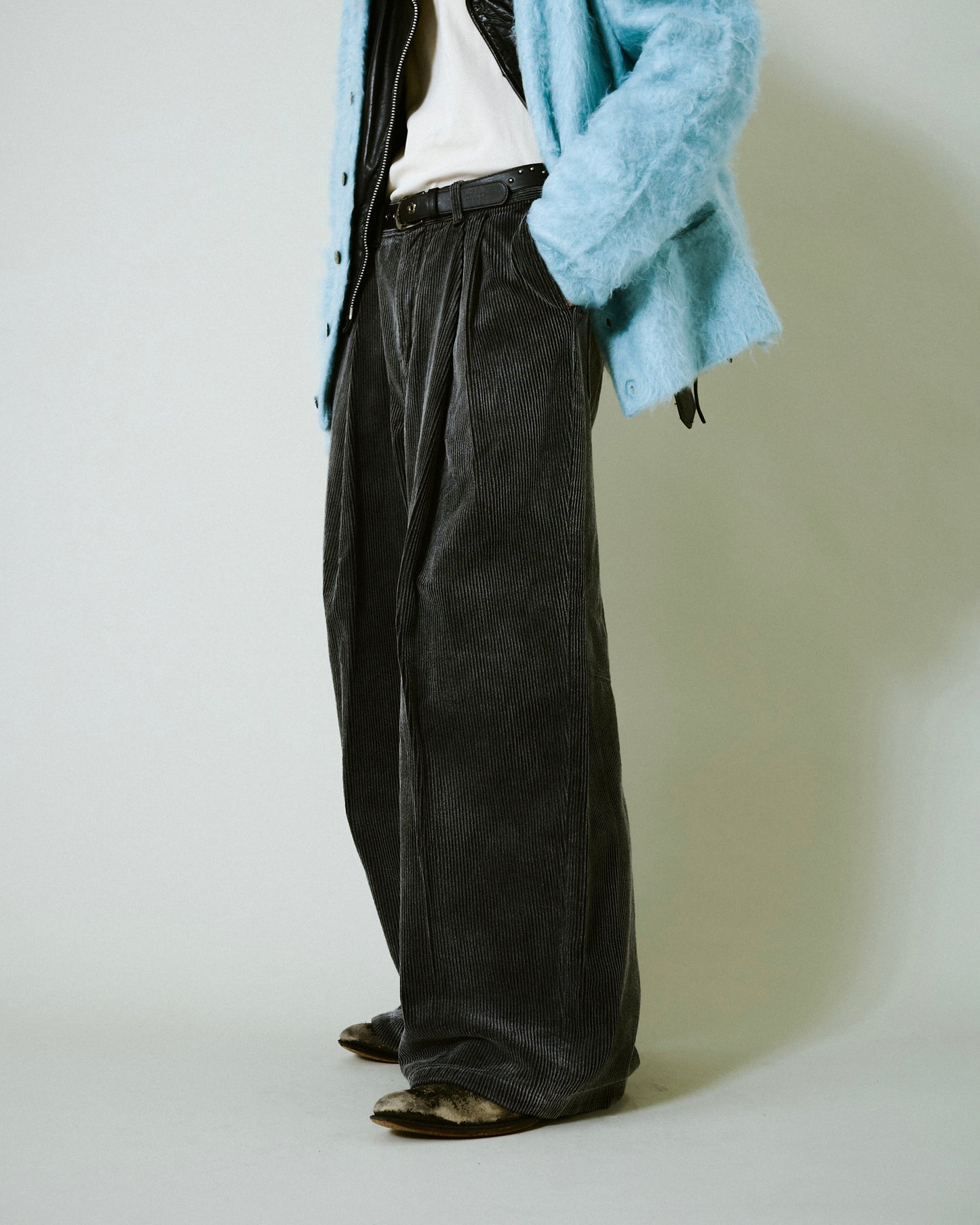 super baggy faded corduroy trousers