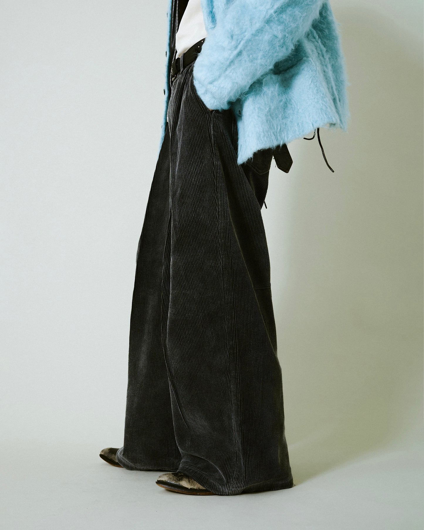 super baggy faded corduroy trousers