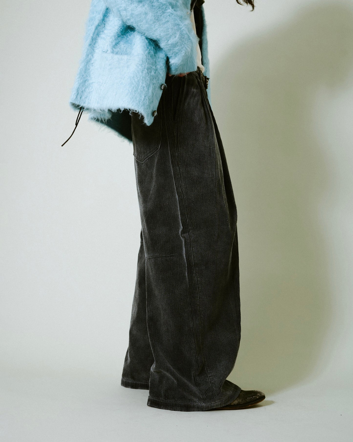super baggy faded corduroy trousers