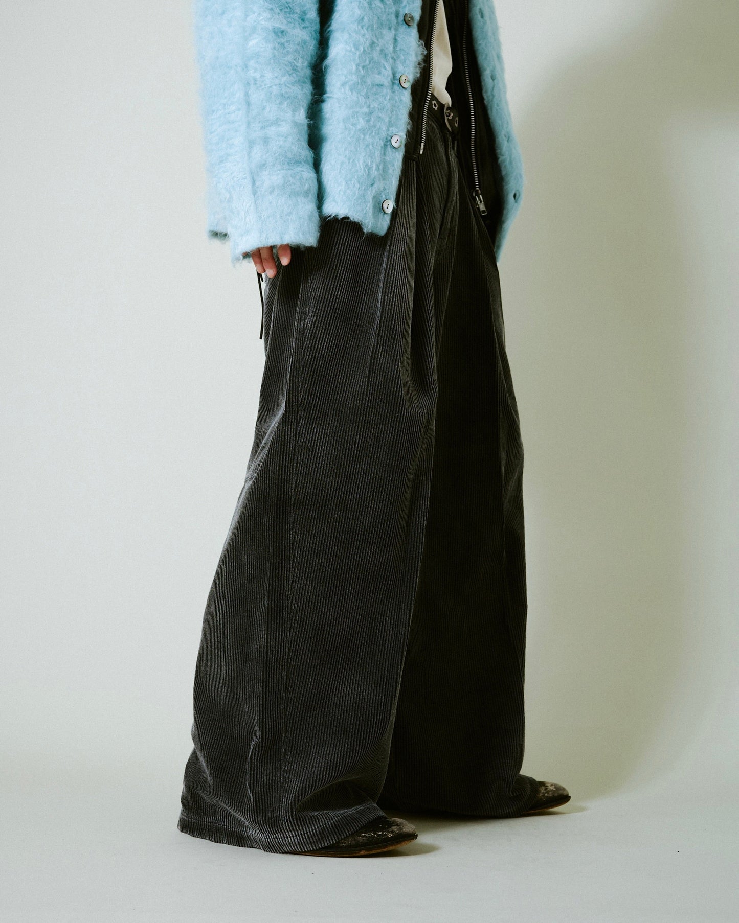 super baggy faded corduroy trousers
