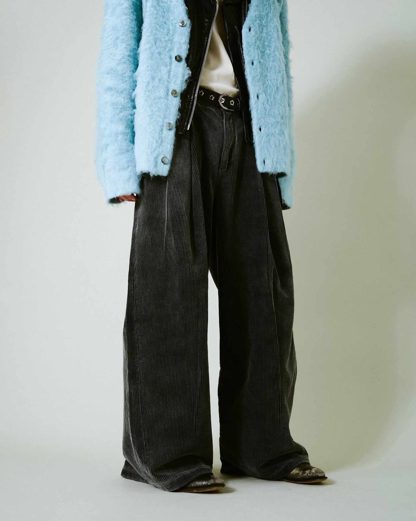 super baggy faded corduroy trousers