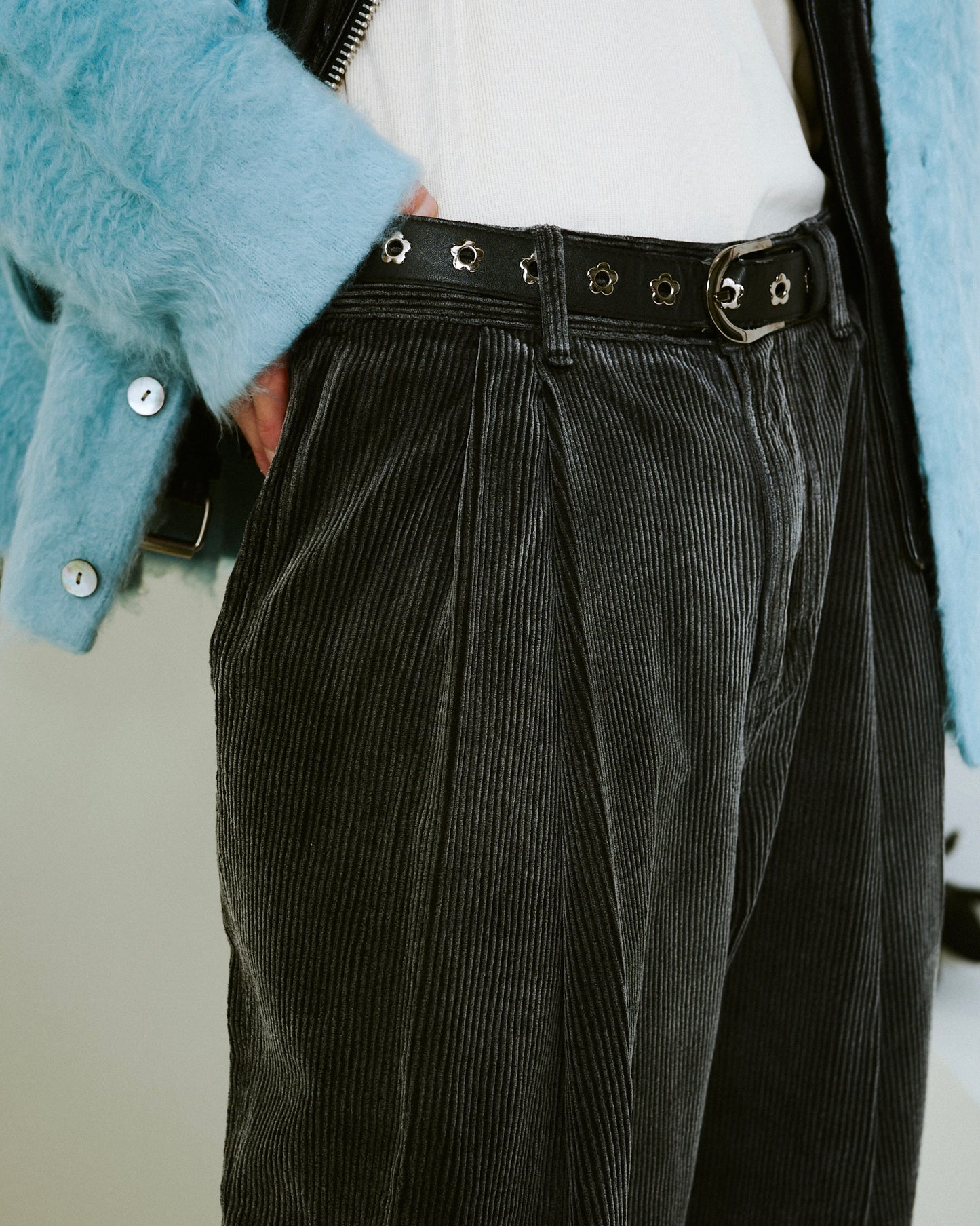 super baggy faded corduroy trousers