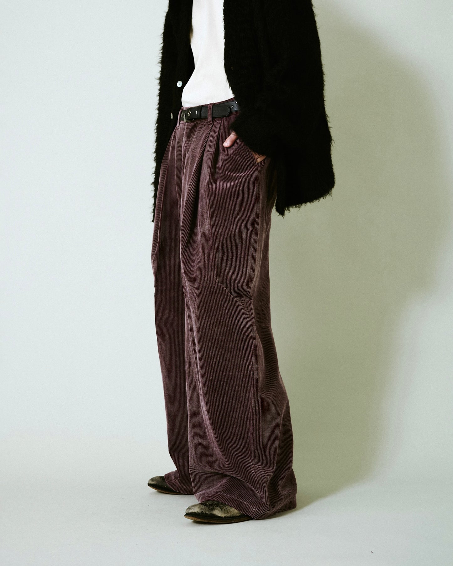 super baggy faded corduroy trousers