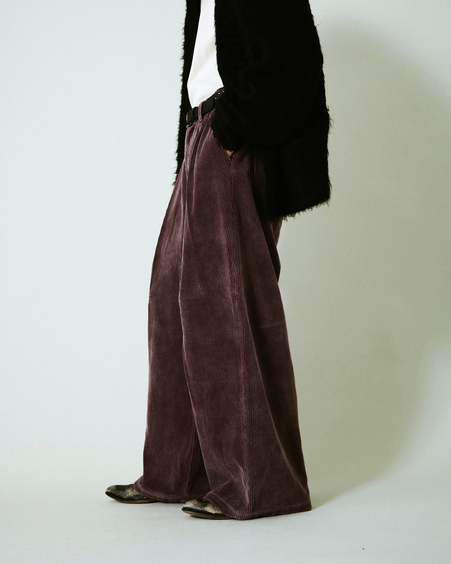 super baggy faded corduroy trousers
