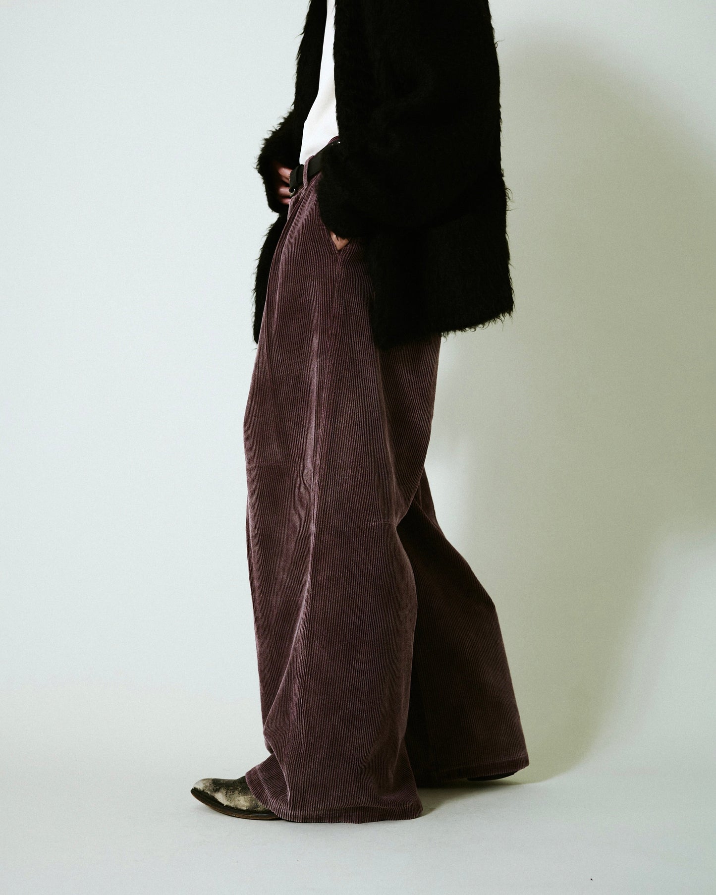 super baggy faded corduroy trousers