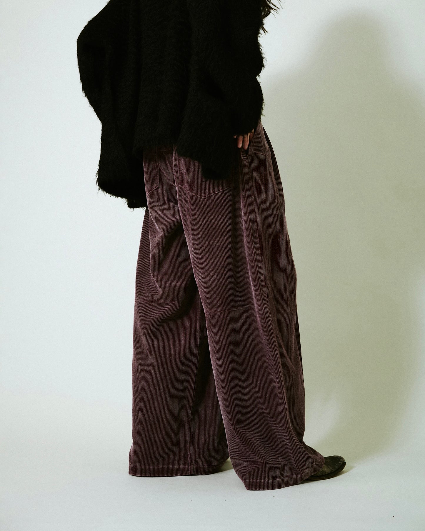 super baggy faded corduroy trousers