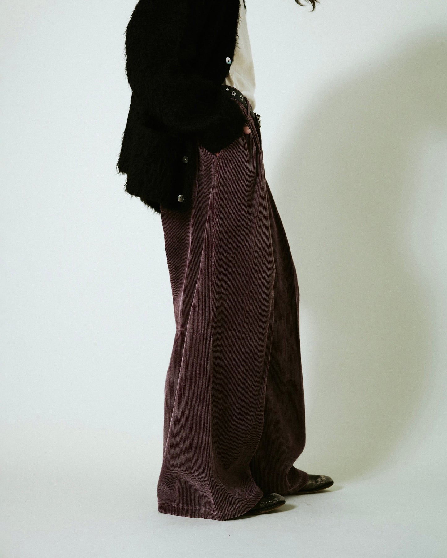 super baggy faded corduroy trousers