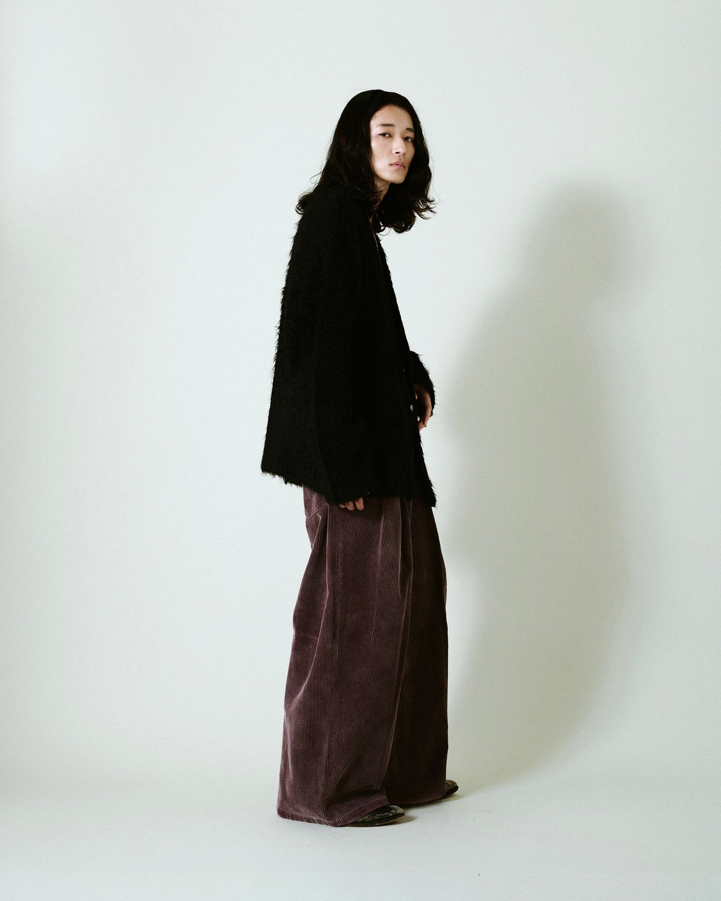 super baggy faded corduroy trousers