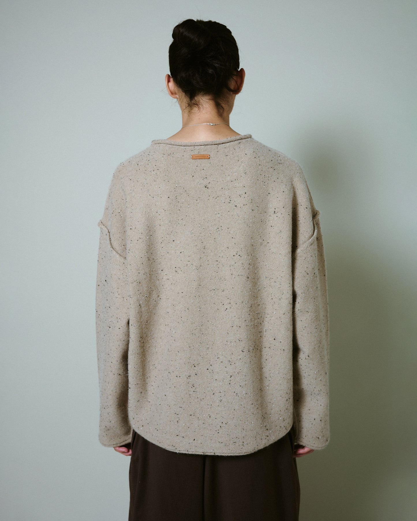 inside out flower motif nep sweater
