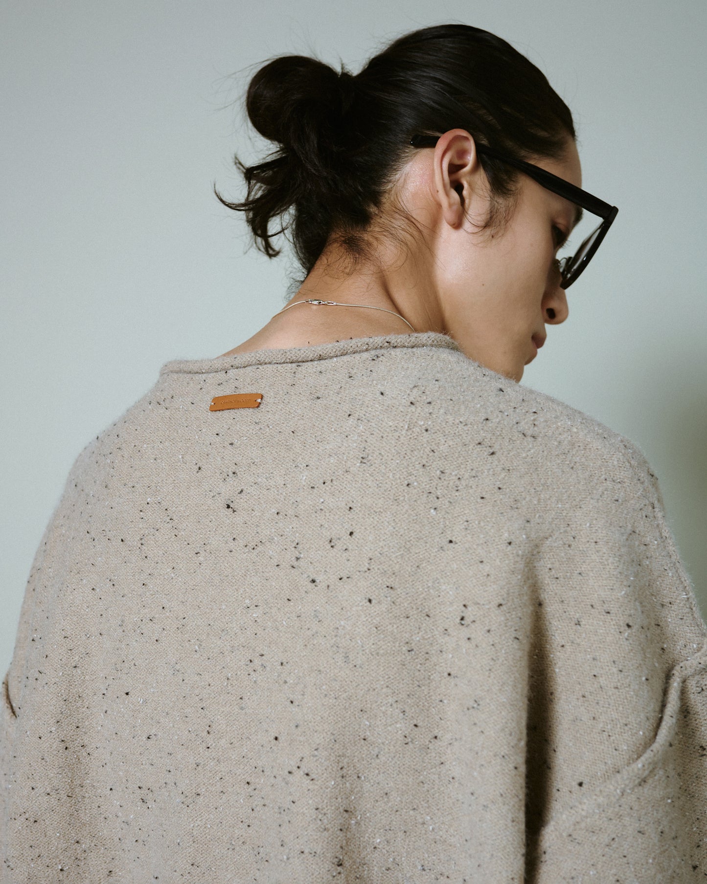 inside out flower motif nep sweater