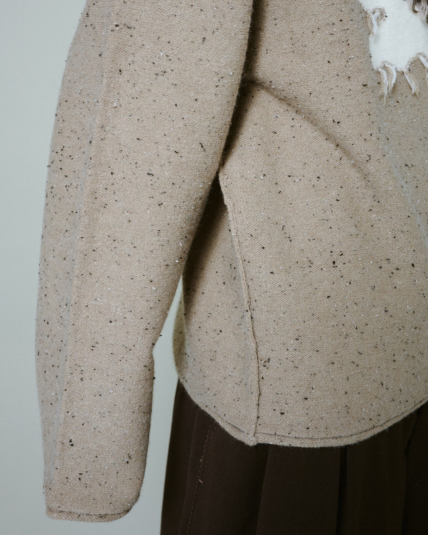 inside out flower motif nep sweater