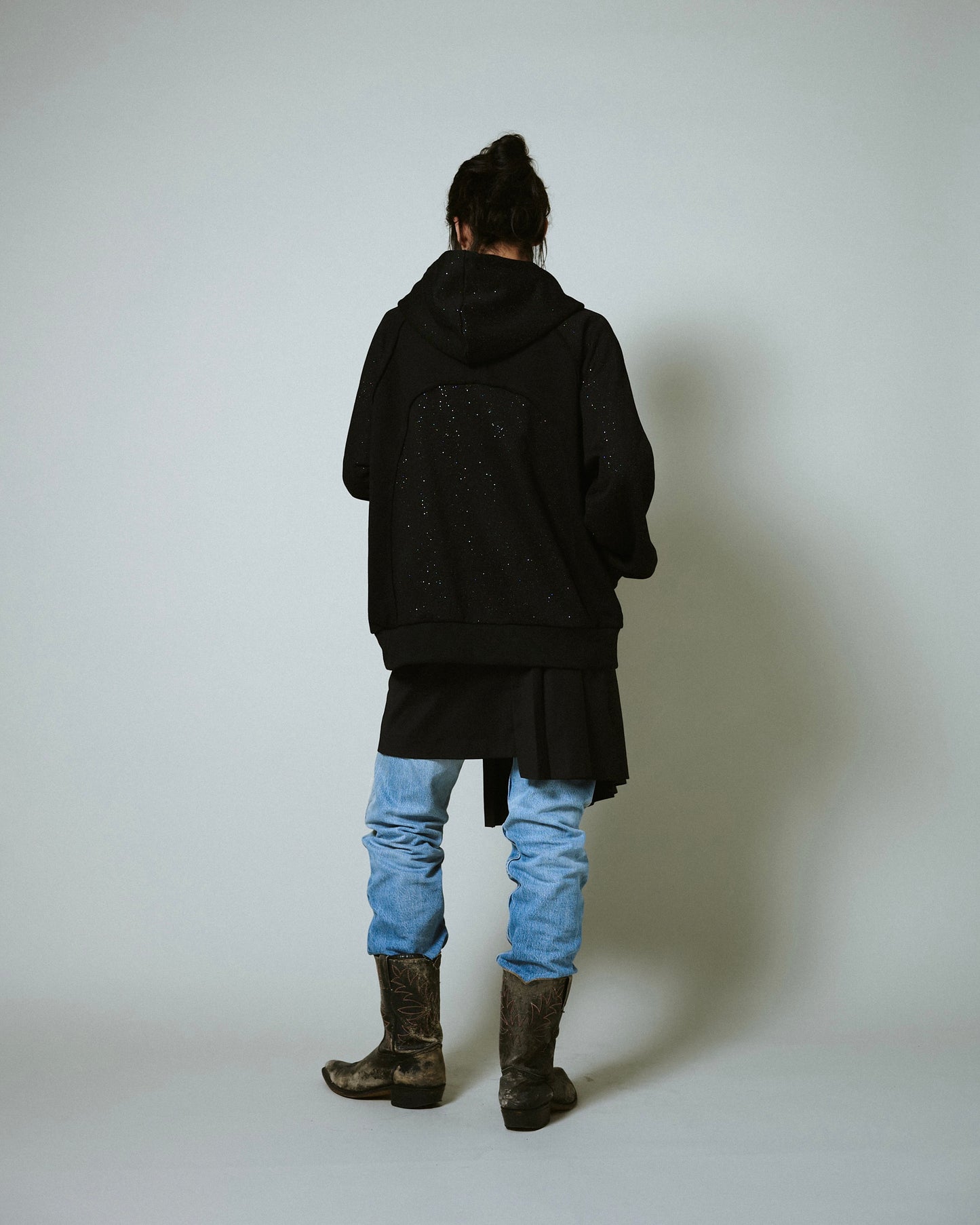 Glitter Seam Double-Zip Hoodie