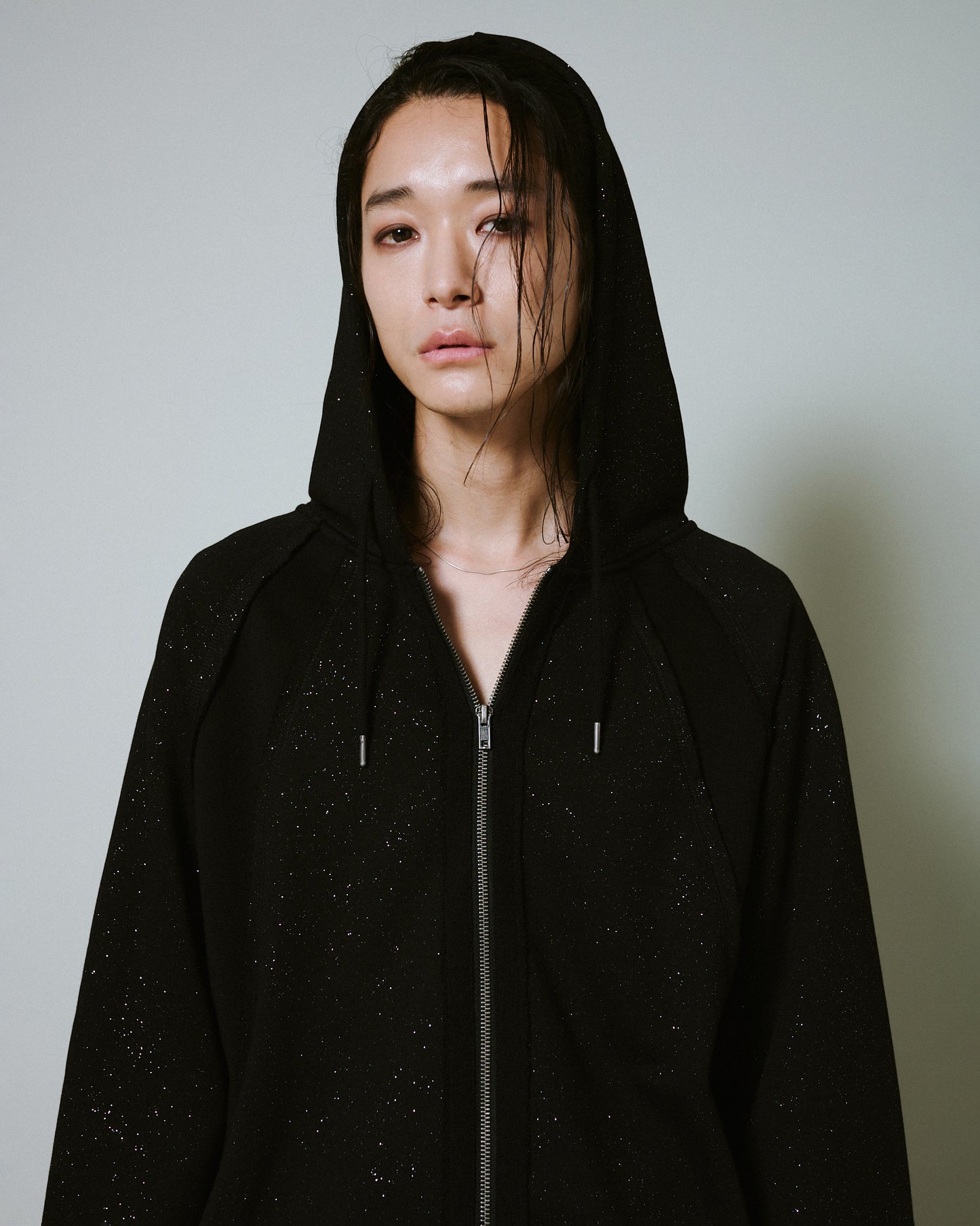 Glitter Seam Double-Zip Hoodie