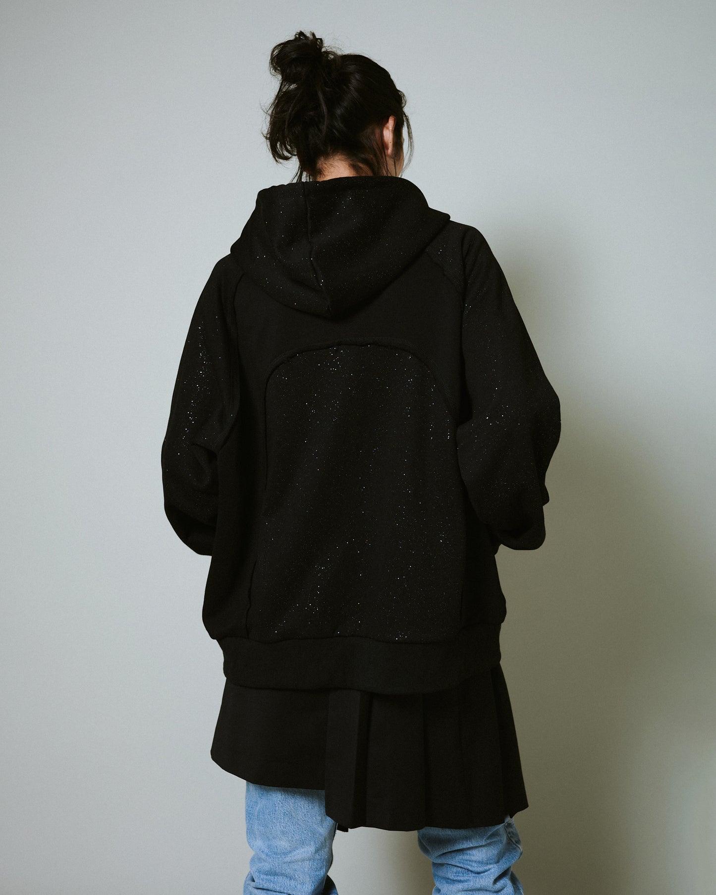 Glitter Seam Double-Zip Hoodie