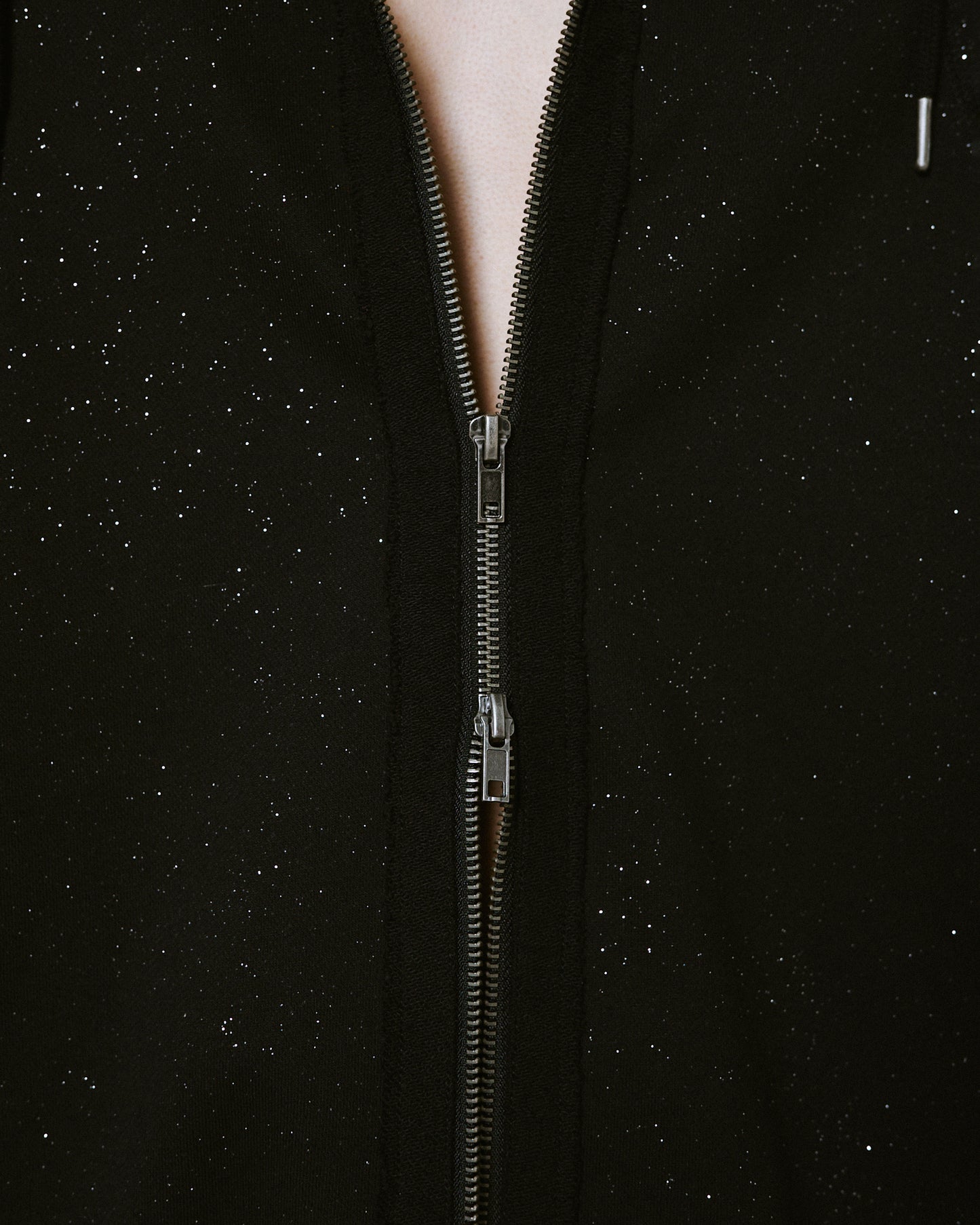 Glitter Seam Double-Zip Hoodie
