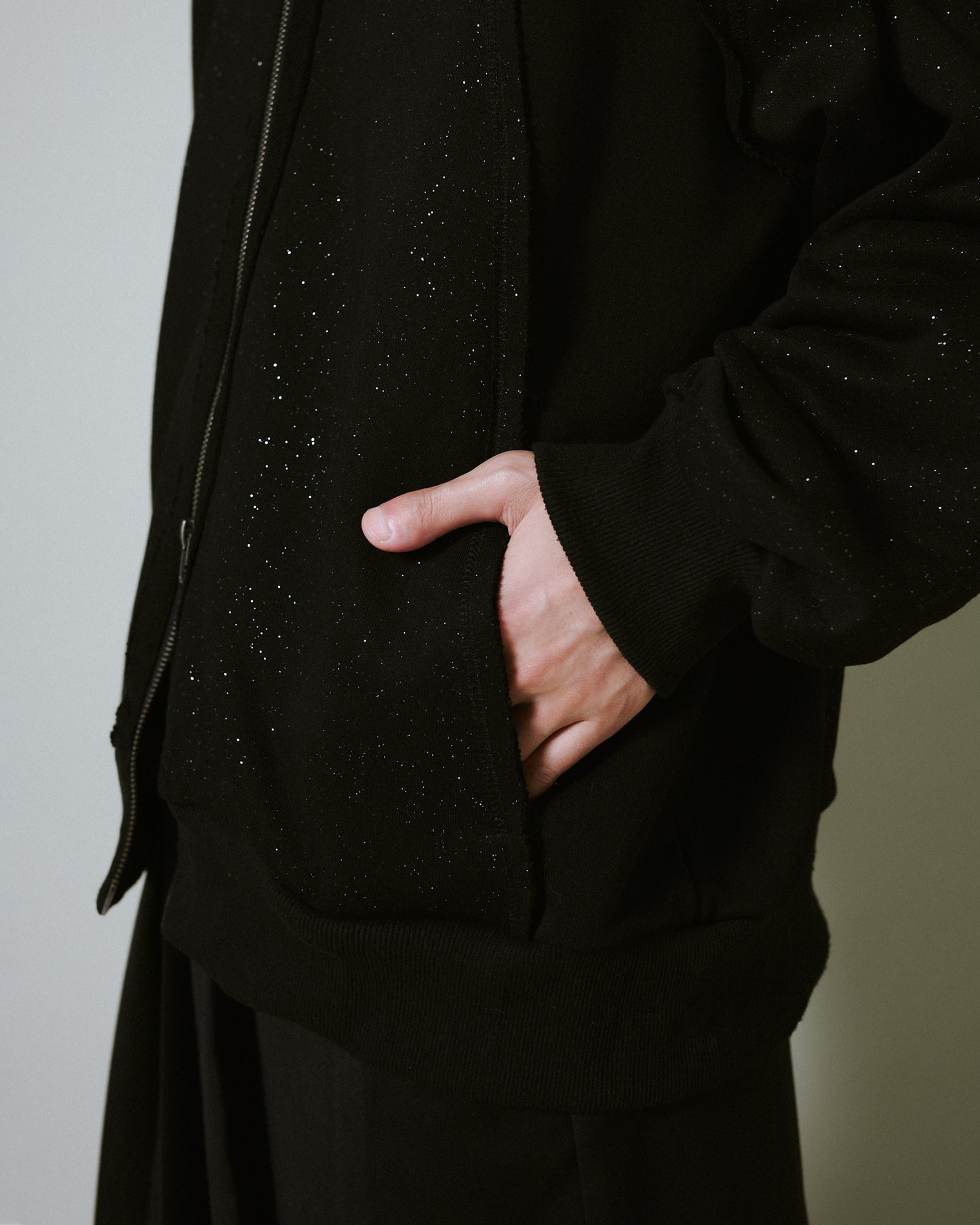 Glitter Seam Double-Zip Hoodie