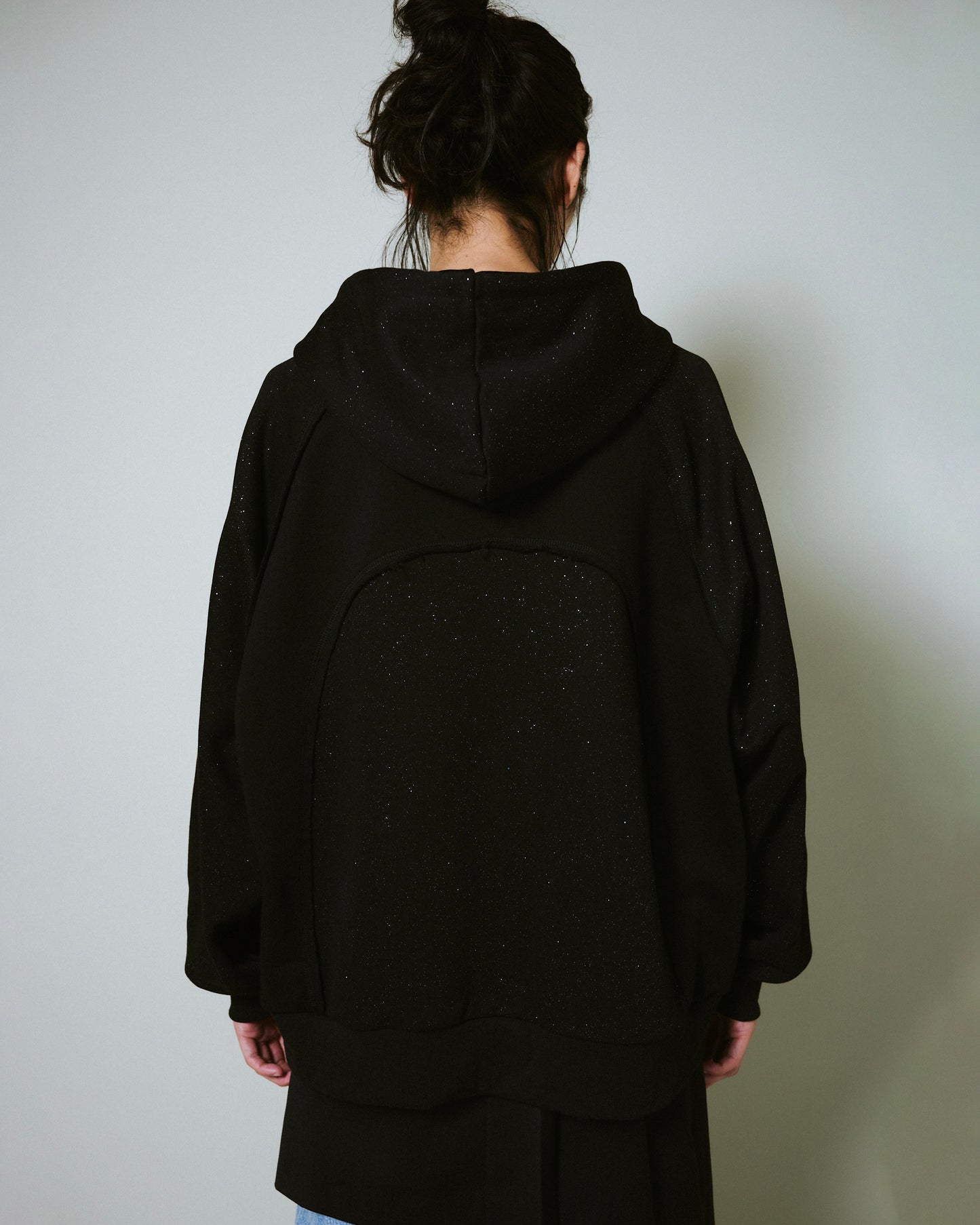 Glitter Seam Double-Zip Hoodie