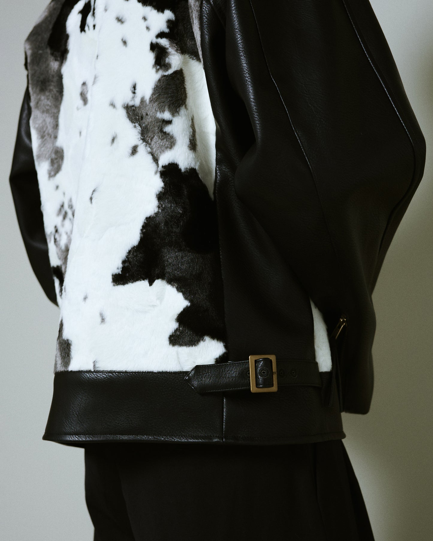 faux haircalf leather jacket