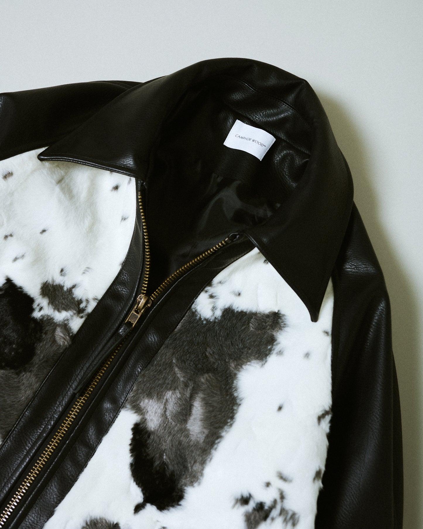 faux haircalf leather jacket