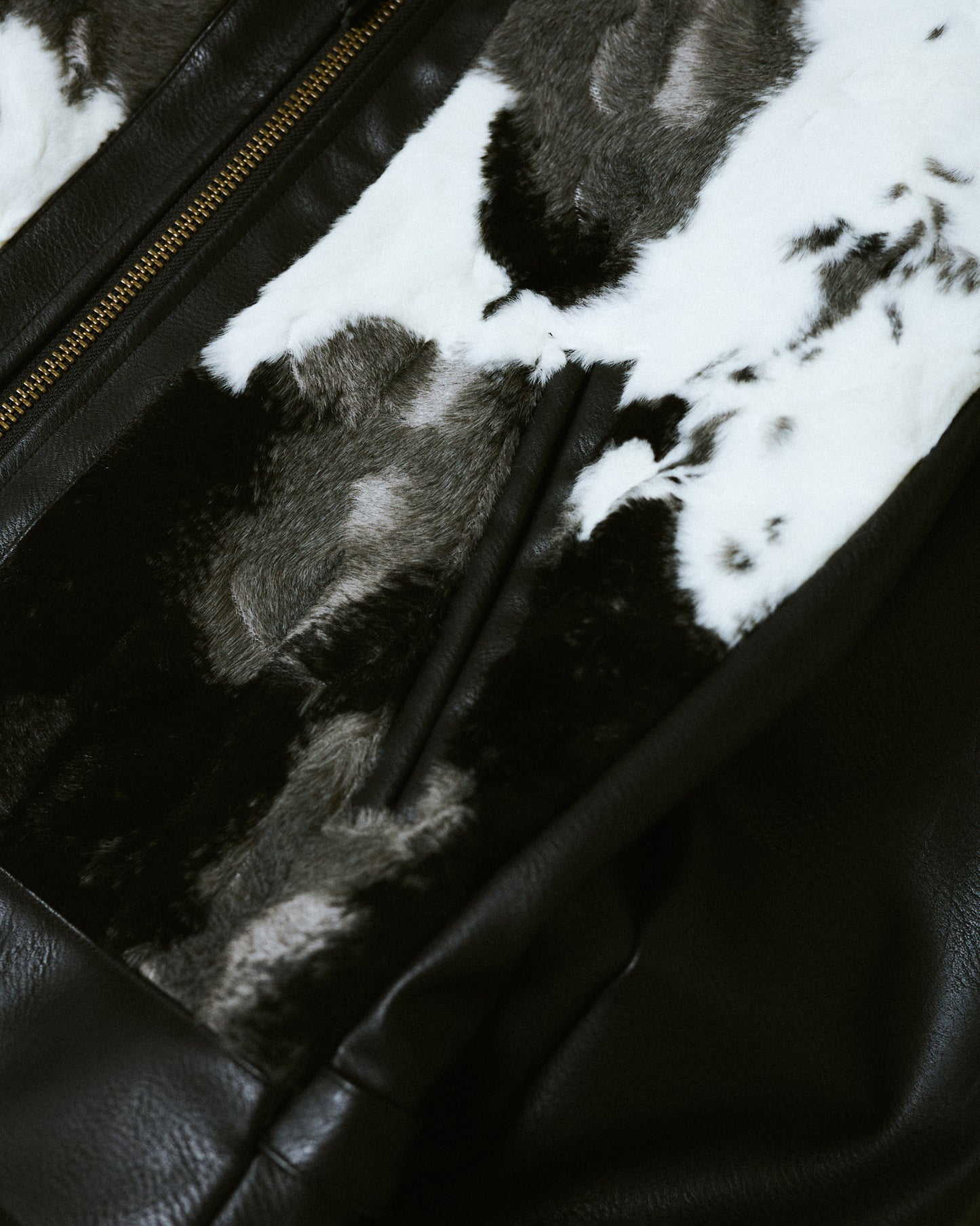 faux haircalf leather jacket