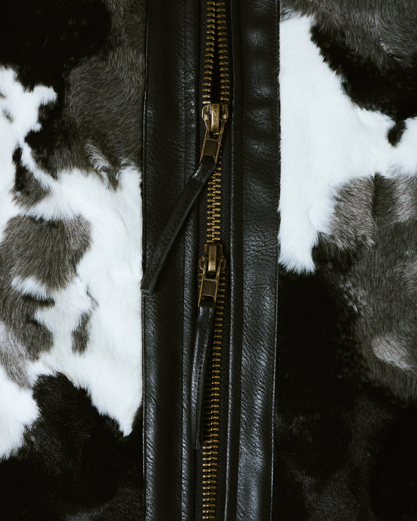 faux haircalf leather jacket
