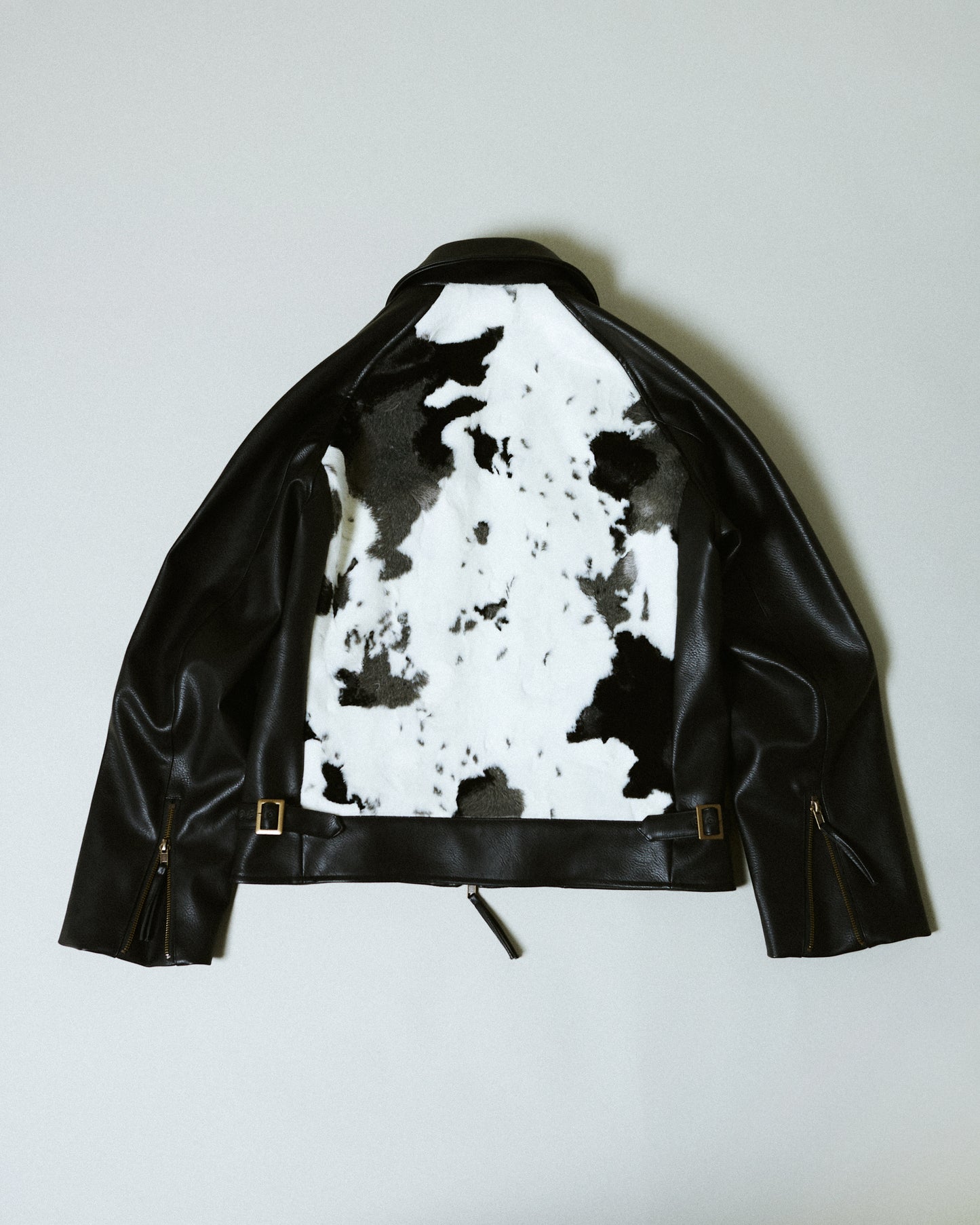 faux haircalf leather jacket