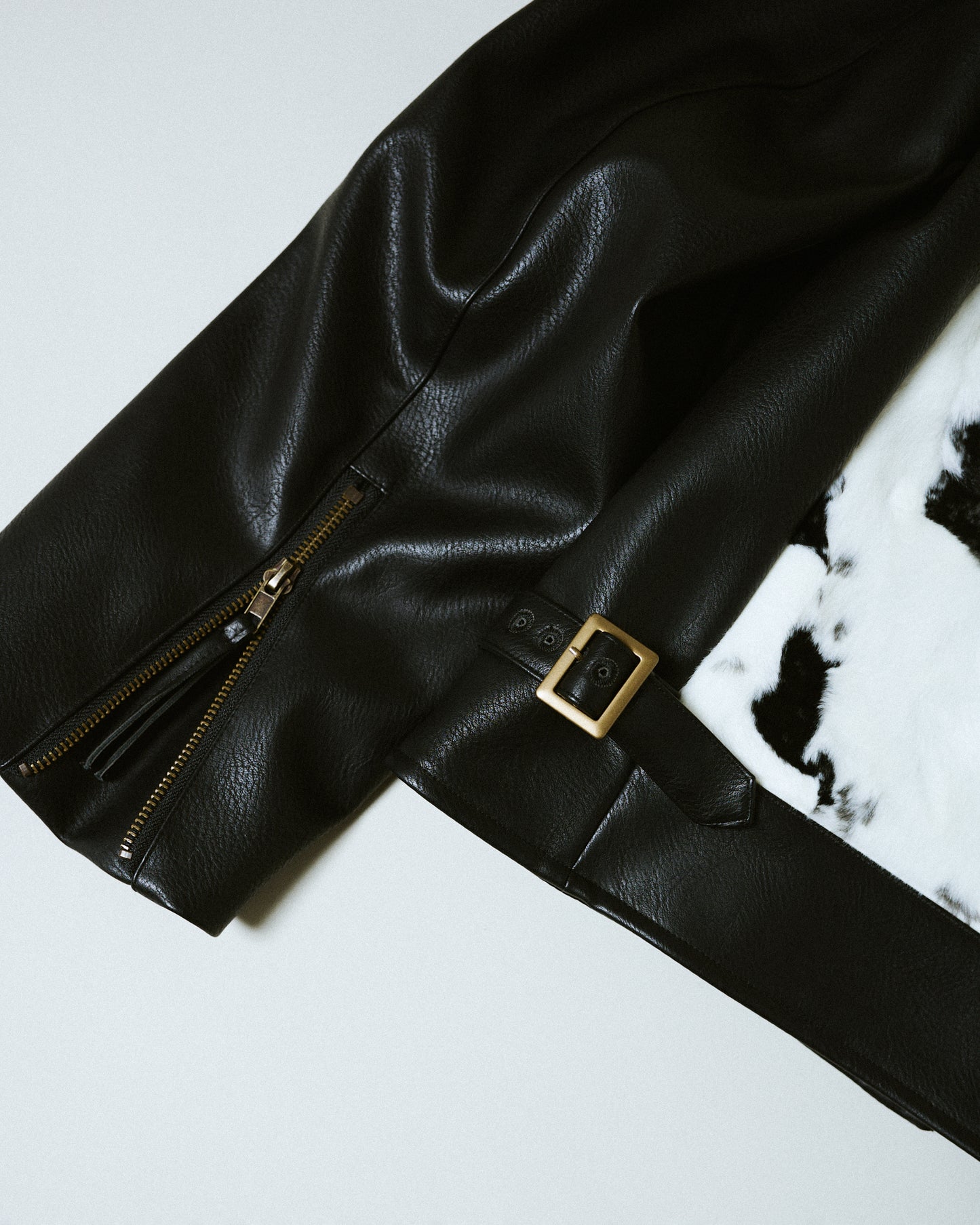 faux haircalf leather jacket