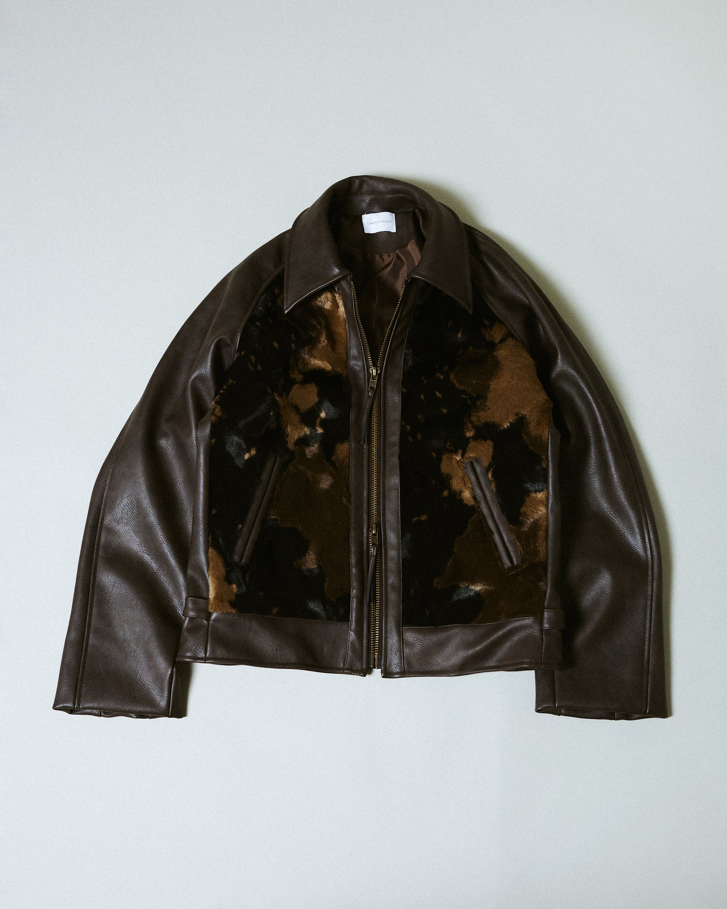 faux haircalf leather jacket