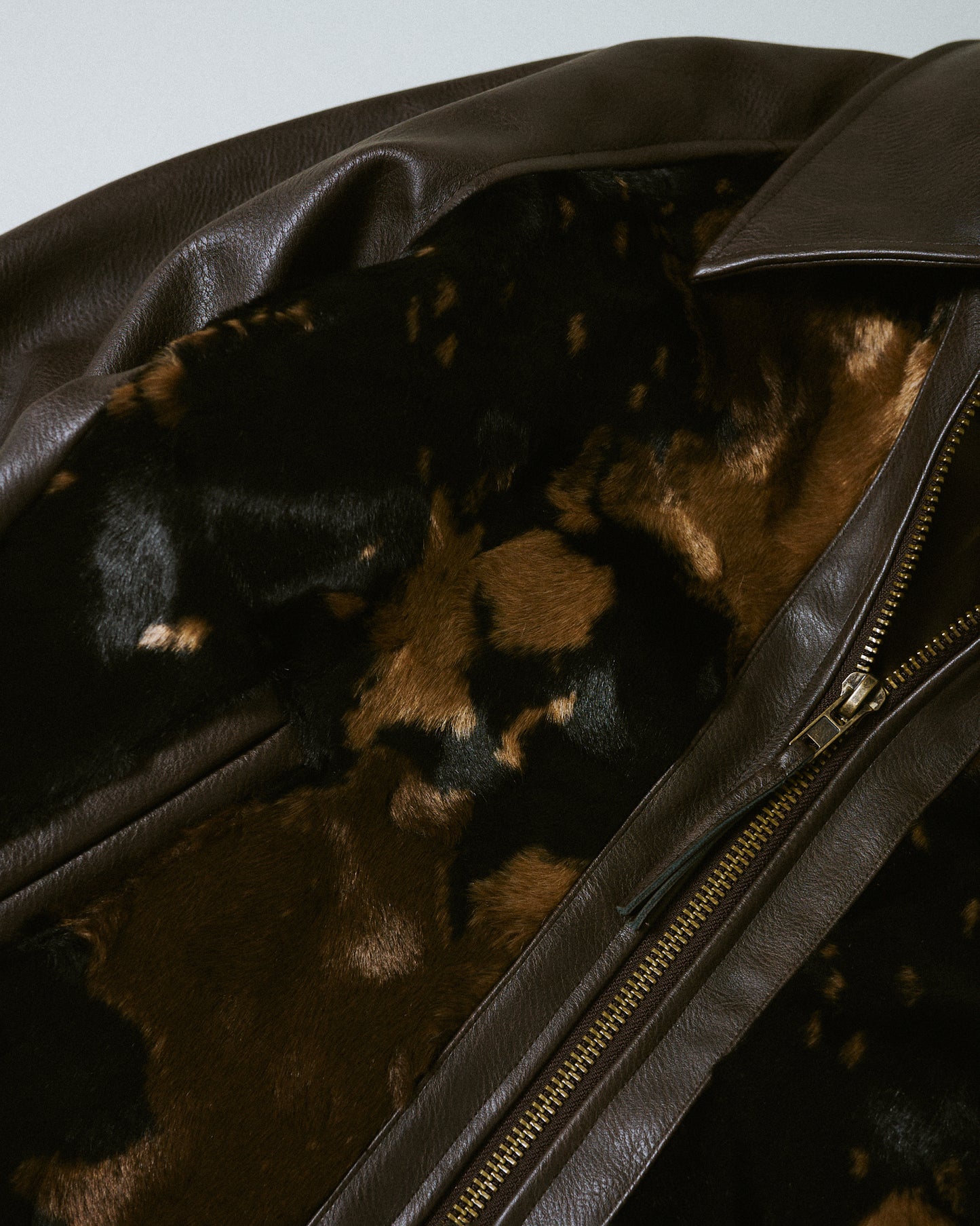 faux haircalf leather jacket