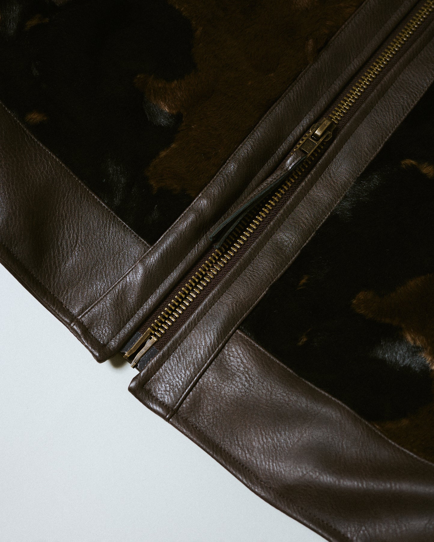 faux haircalf leather jacket