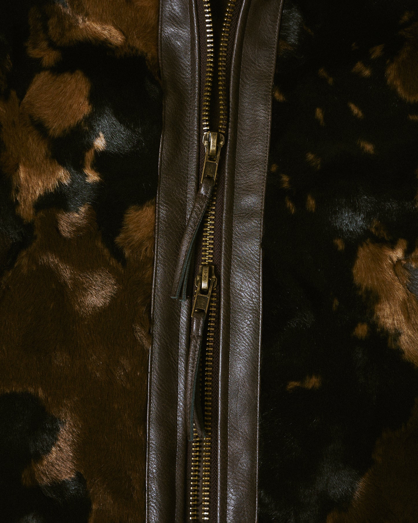 faux haircalf leather jacket
