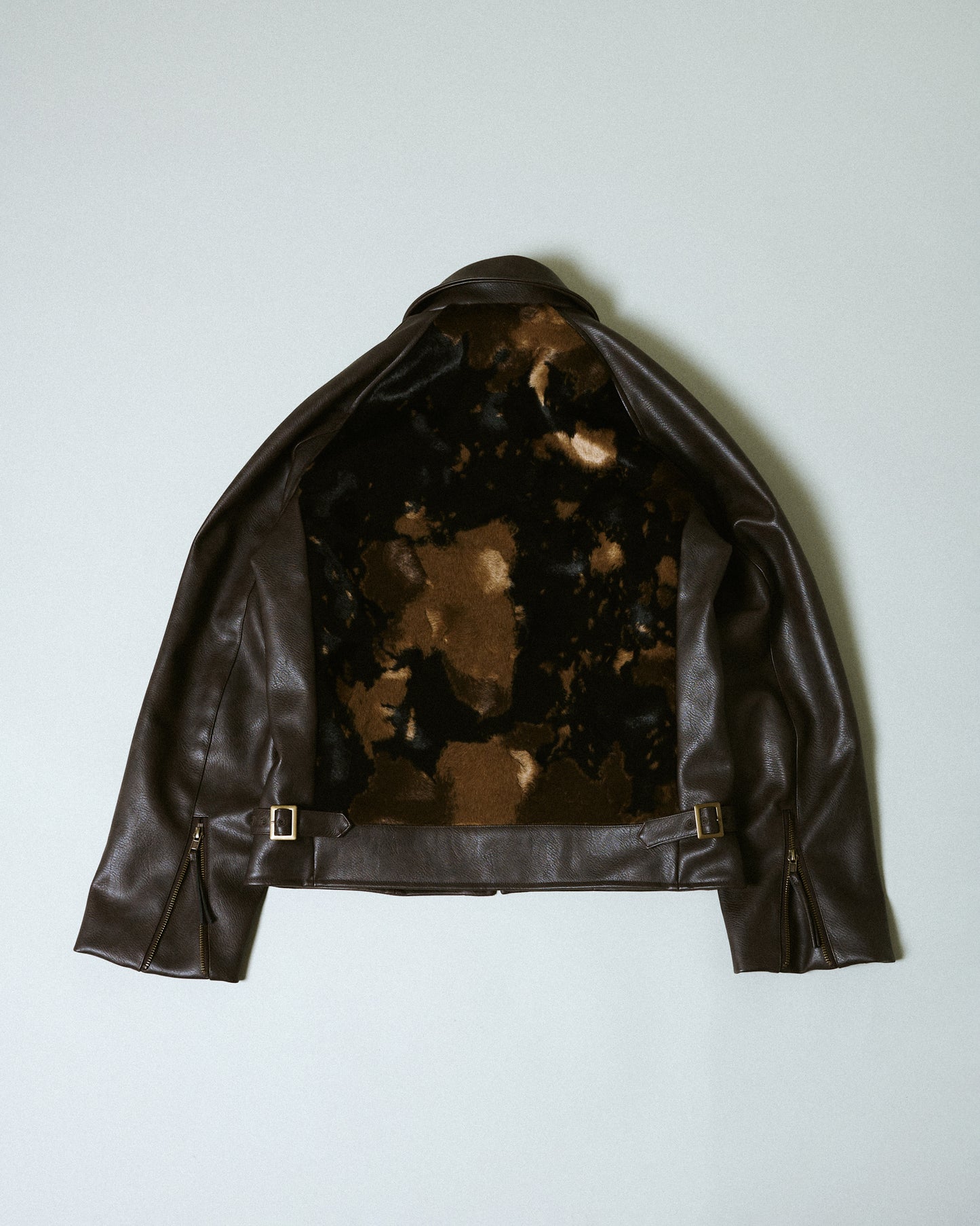 faux haircalf leather jacket
