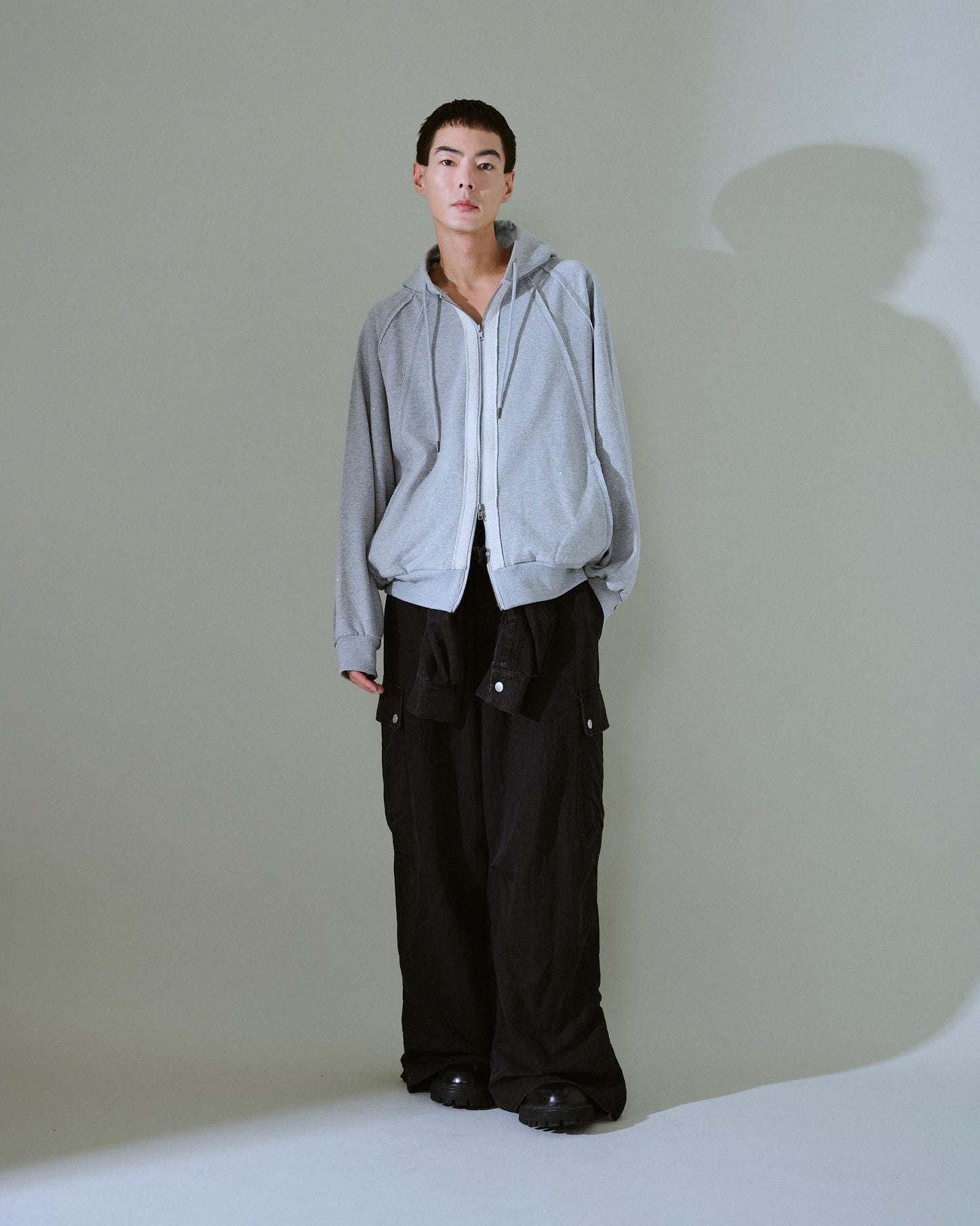 Glitter Seam Double-Zip Hoodie