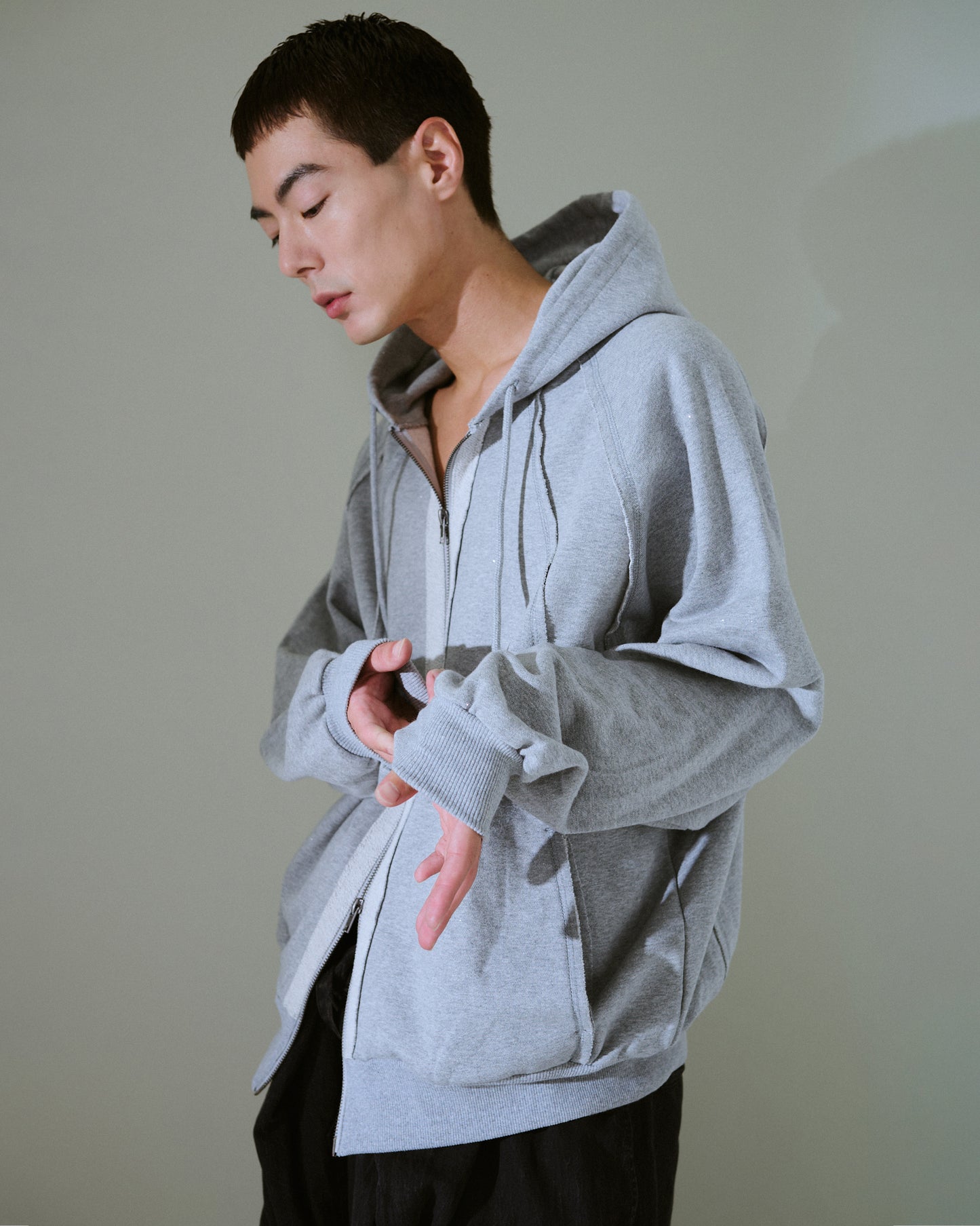 Glitter Seam Double-Zip Hoodie