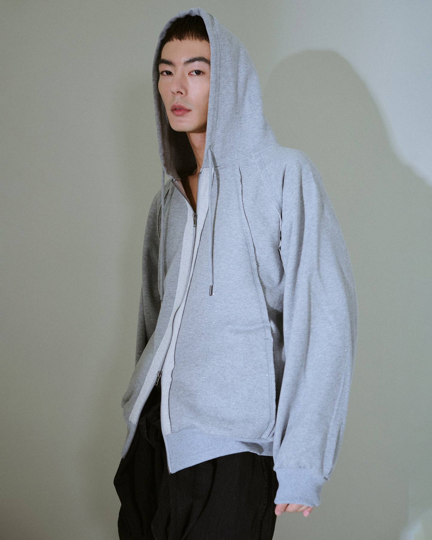 Glitter Seam Double-Zip Hoodie