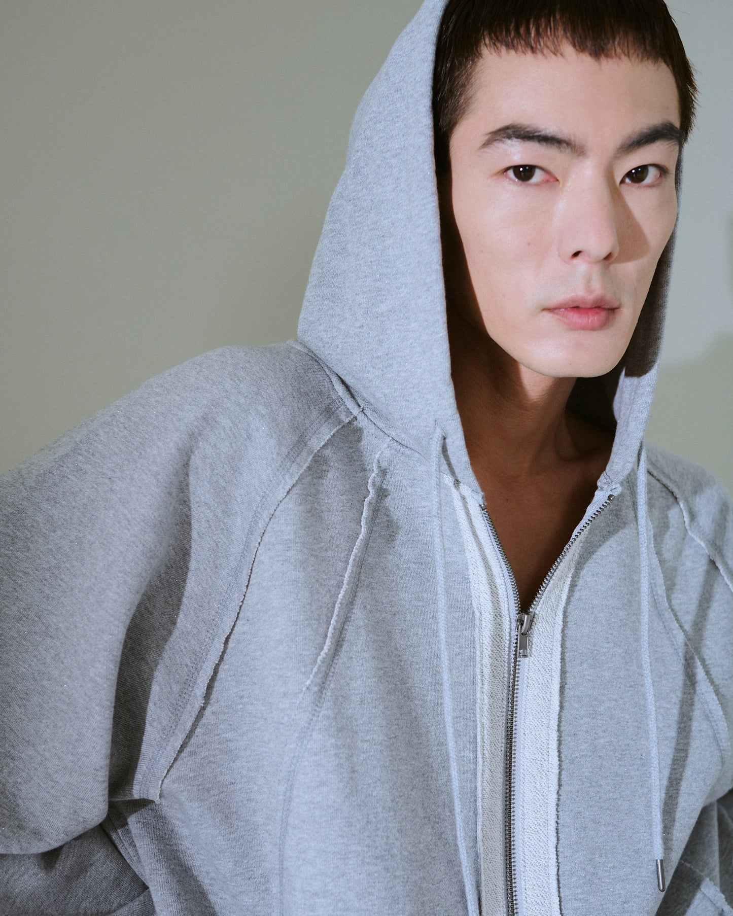 Glitter Seam Double-Zip Hoodie