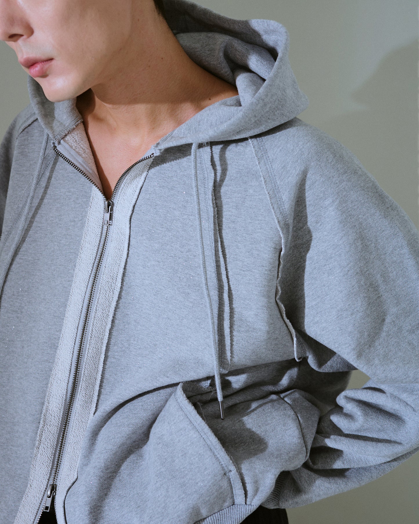 Glitter Seam Double-Zip Hoodie