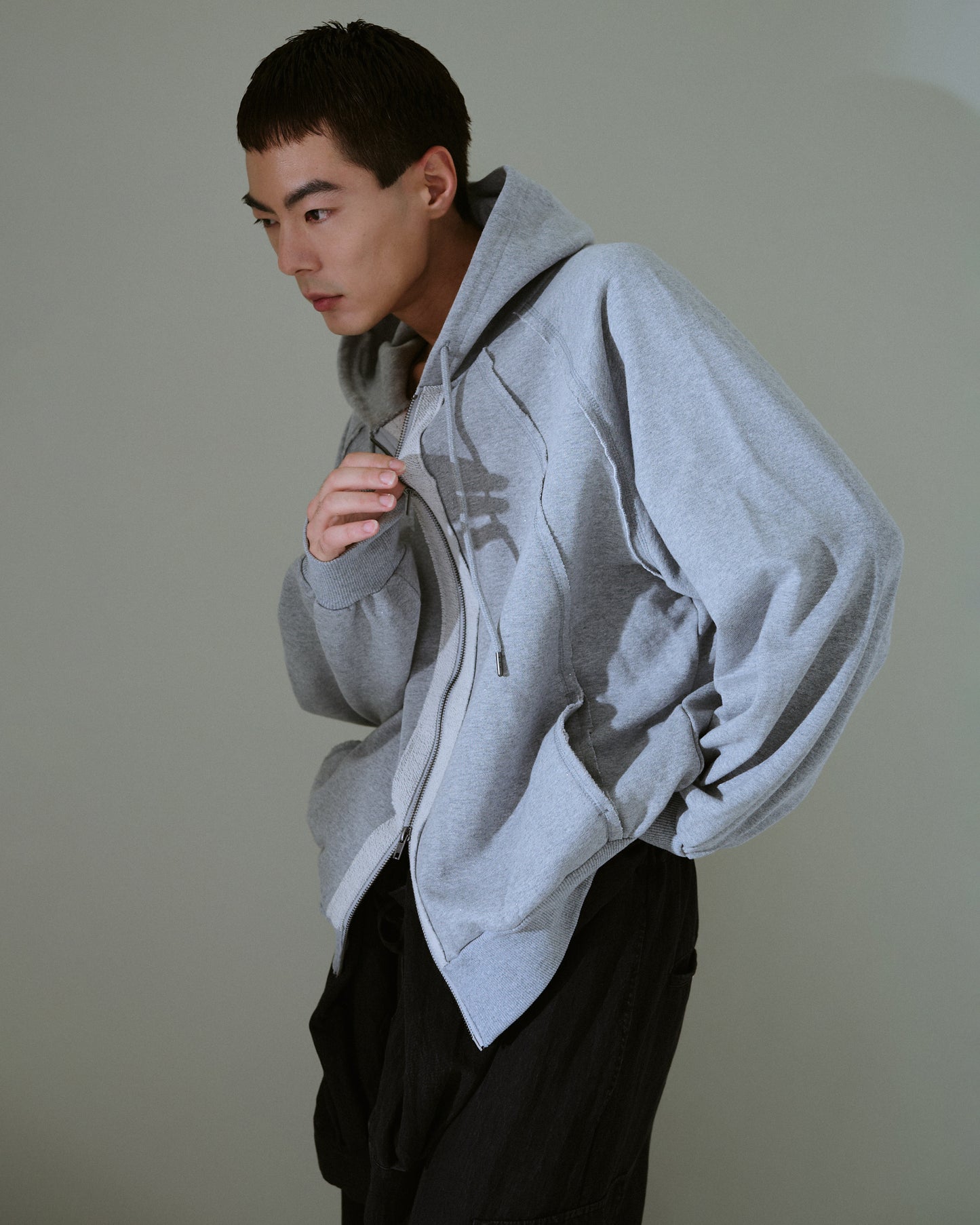 Glitter Seam Double-Zip Hoodie