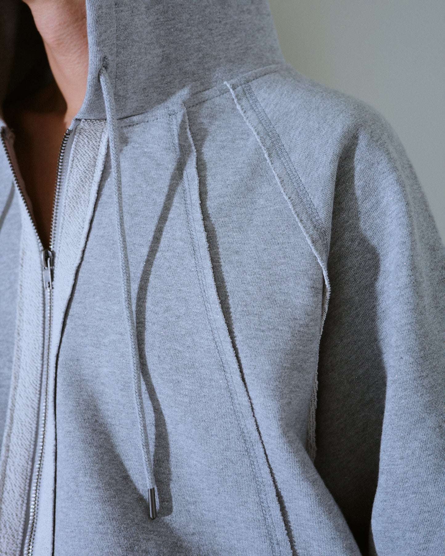 Glitter Seam Double-Zip Hoodie