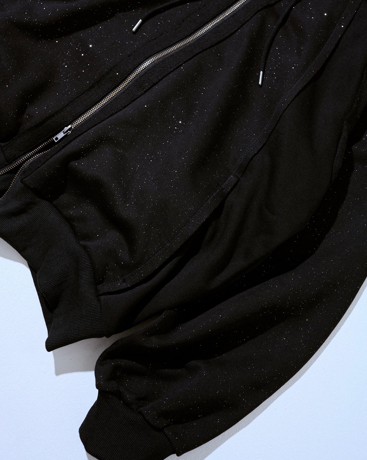 Glitter Seam Double-Zip Hoodie